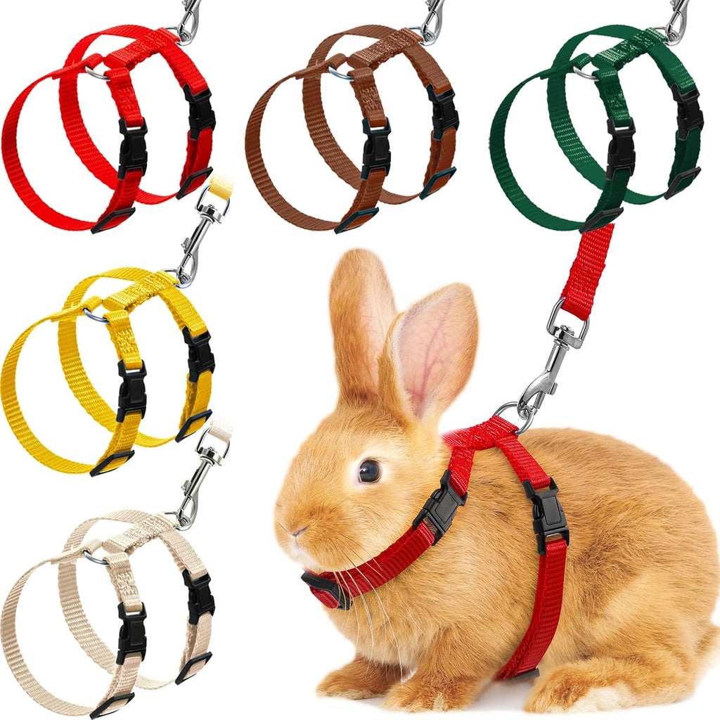 Outus 5 Pieces Adjustable Rabbit Harness and Leash Set, Fresh Color
