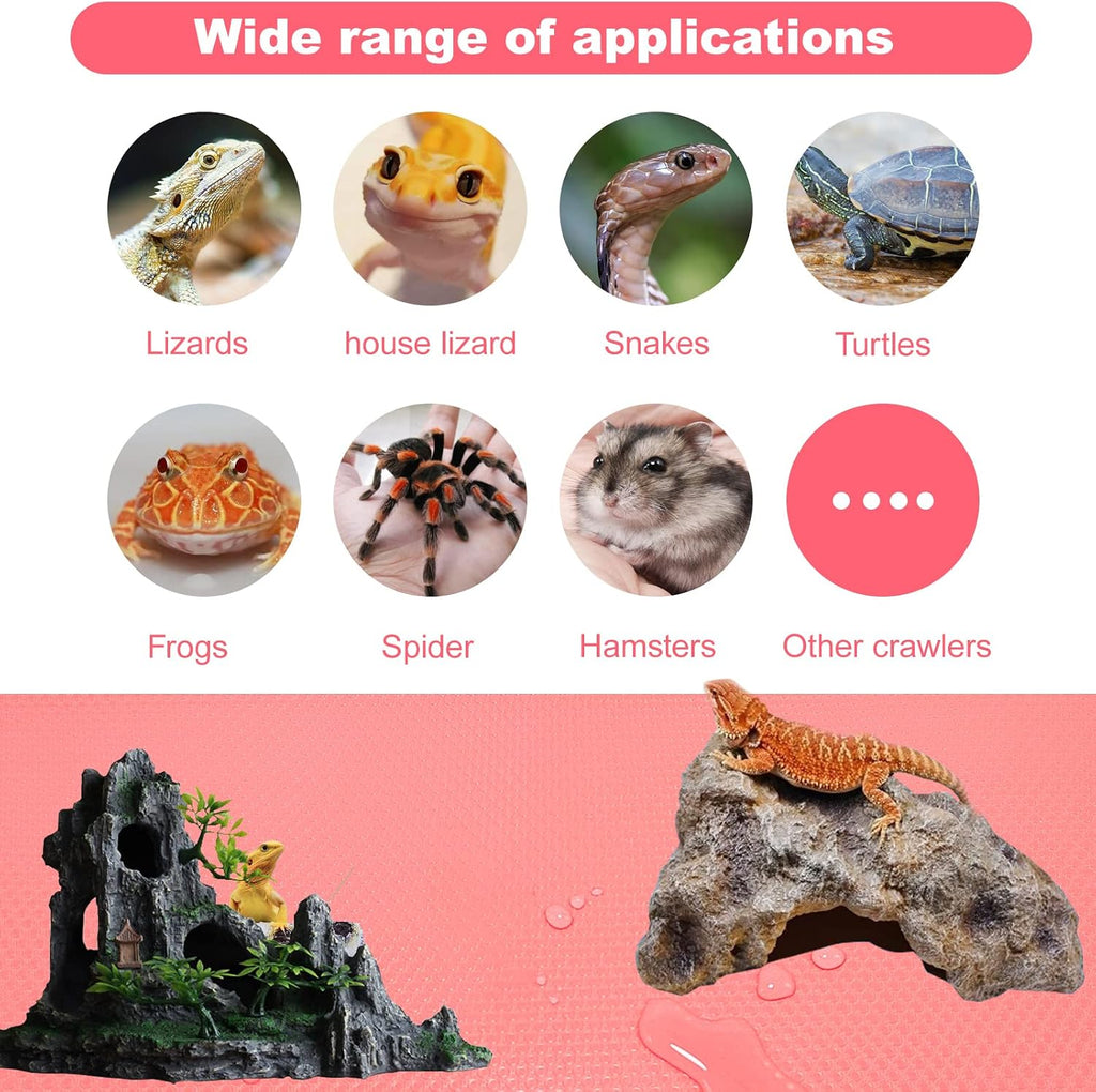 Bearded Dragon Tank Accessories Reptile Tank Accessories Leopard Gecko Tortoise Habitat Accessories Reptile Terrarium Carpet Substrate for Non-adhesive Reptile Habitat Bedding（pink 79inch） (Pink)