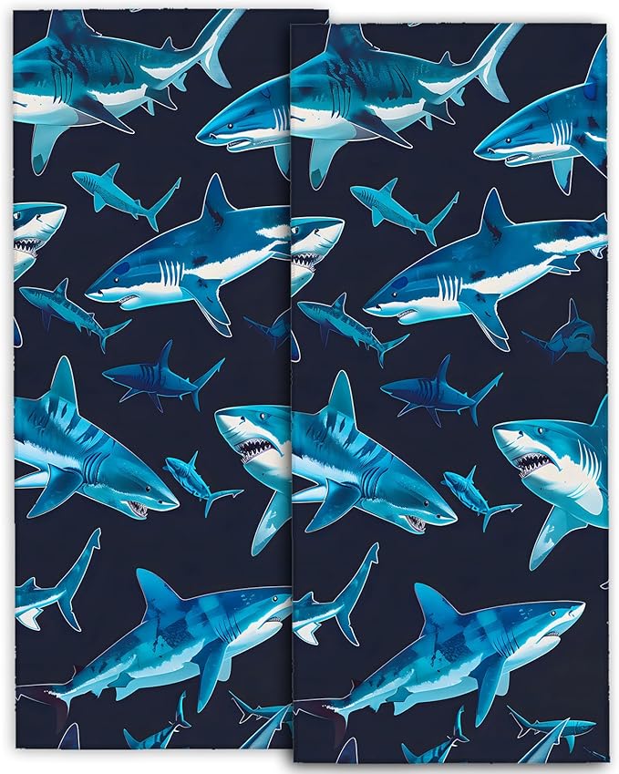 Cute Shark Hand Towels by amepay