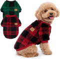 XPUDAC 2 Pack Dog Sweater for Small Medium Dogs Fleece Dog Sweaters Plaid Winter Warm Soft Doggie Sweaters Pullover Design for Chihuahua Yorkie Boy Girl Pet Clothes Outfits M
