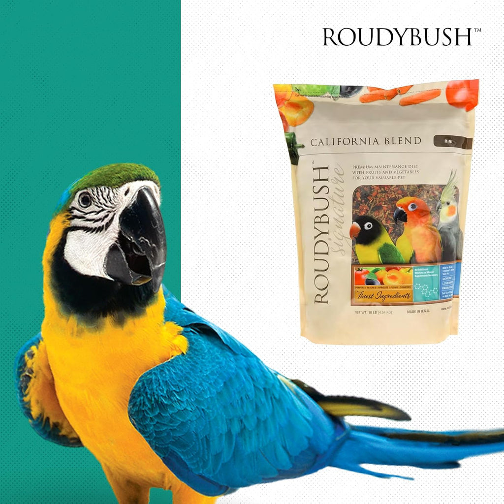 RoudyBush California Blend Bird Food, Mini Pellets, 10 lb