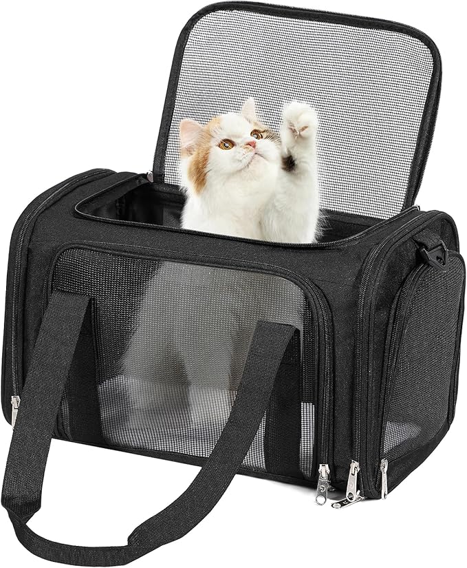 Discala Cat Dog Carrier Up to 15 Lbs TSA Airline Approved Pet Carrier by Discala
