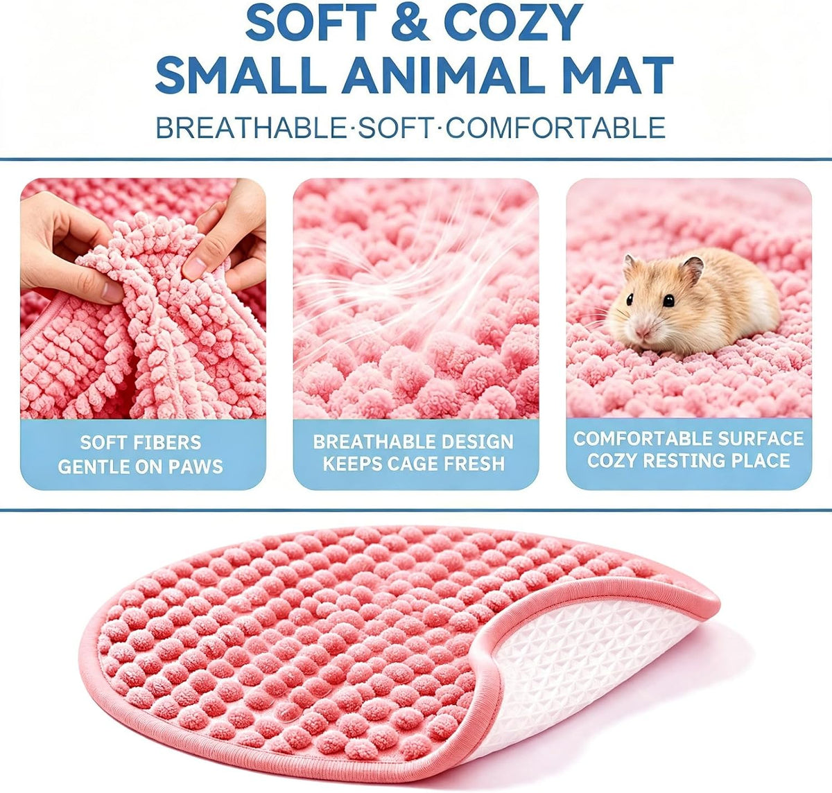 4 Pcs Guinea Pig Cage Liner 7.8 Inch Round Green Washable Fleece Pee Pads