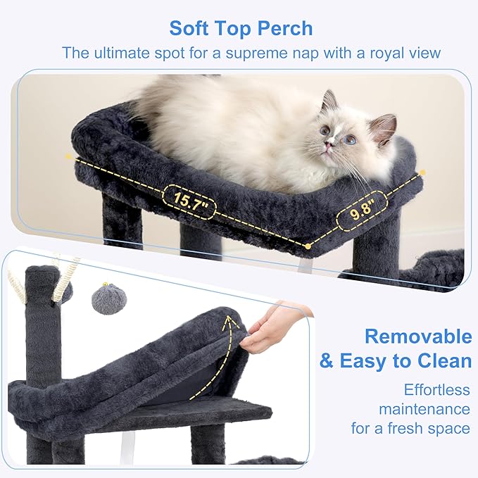 Heybly Cat Tree, 45.3-Inch Cat Tower - Image 4