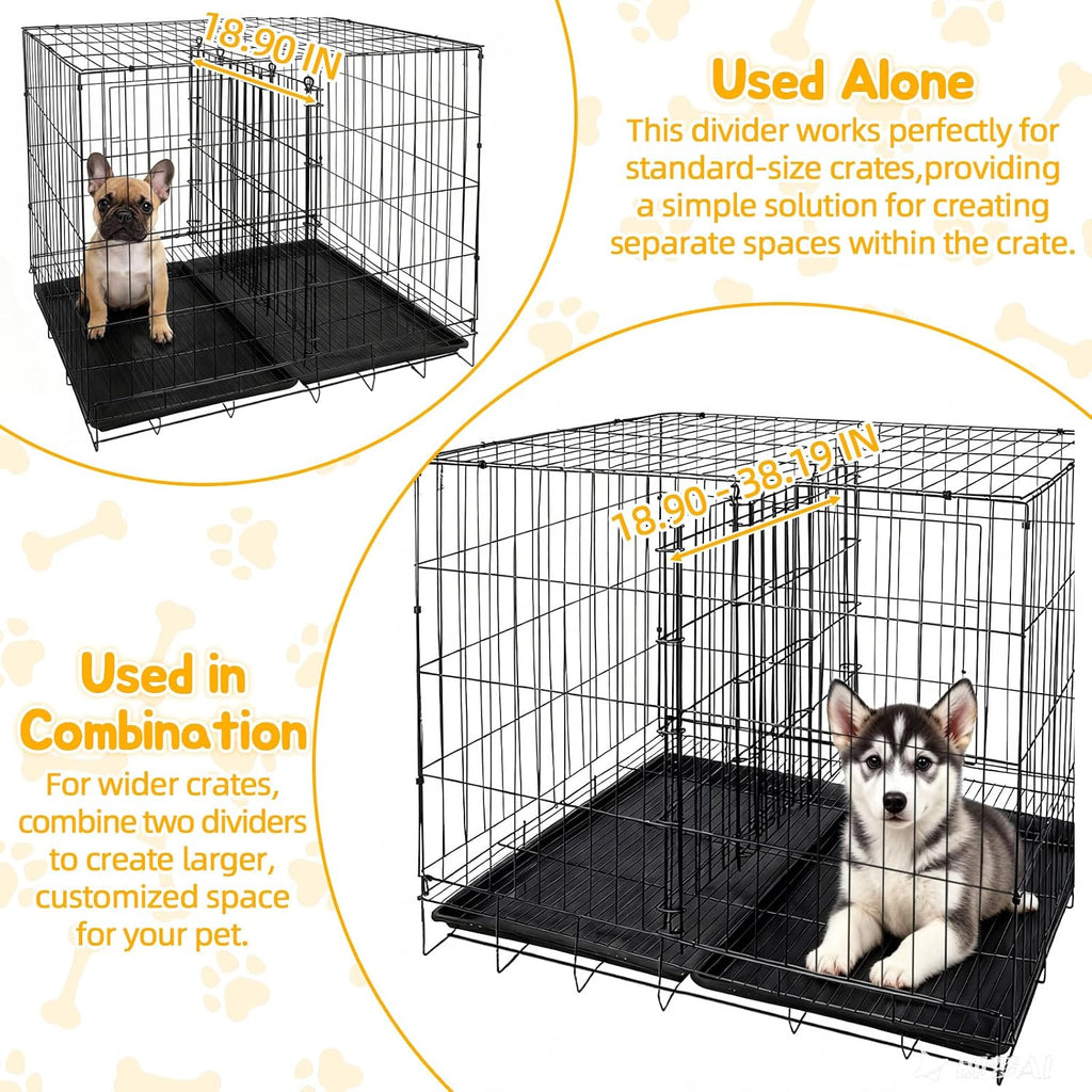 Dog Crate Divider Panel 2-Pack, 28" H Adjustable Kennel Divider