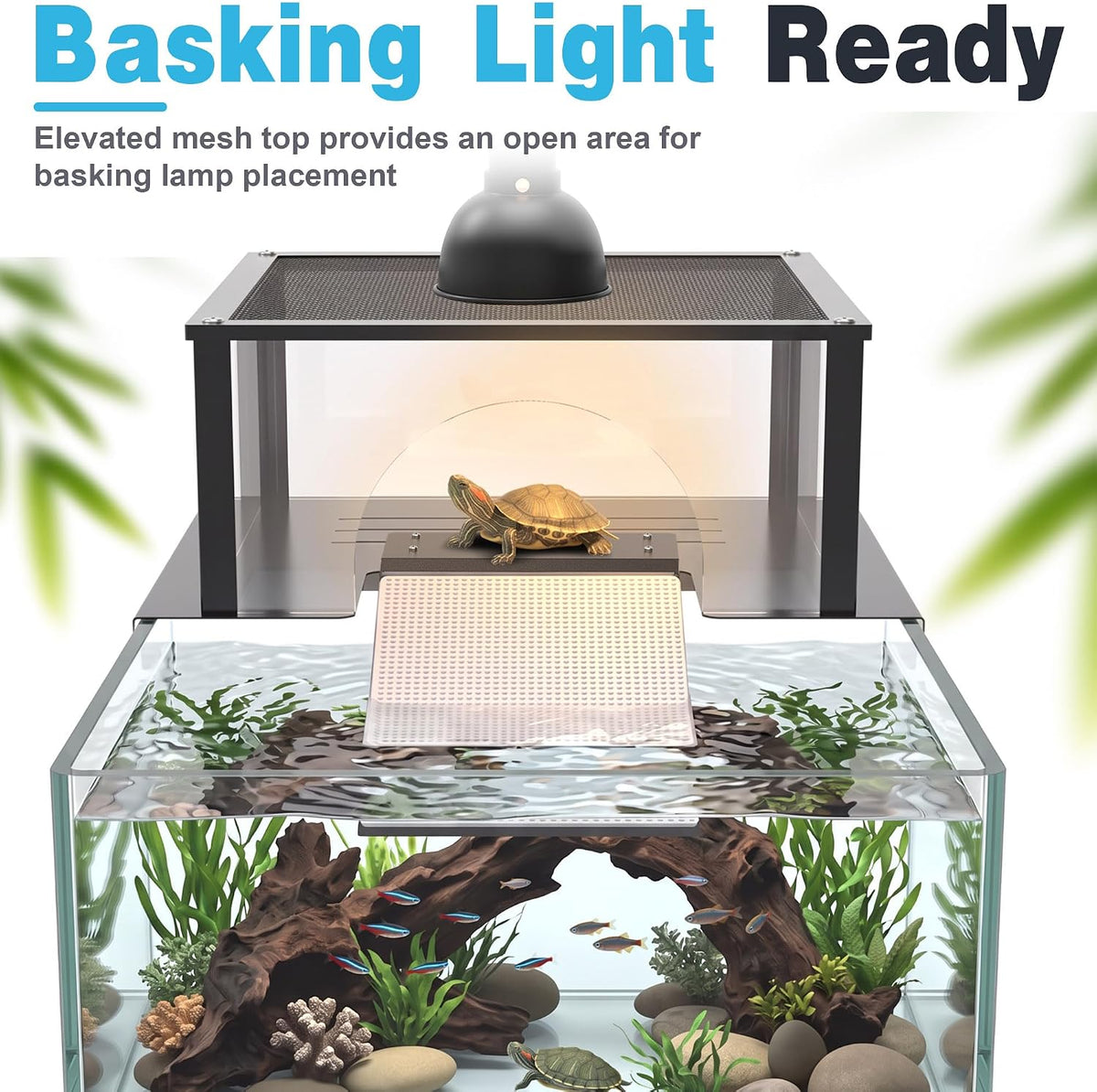 Turtle Basking Platform for Aquatic Turtles, 8–11 Inch, with Climbing Ramp