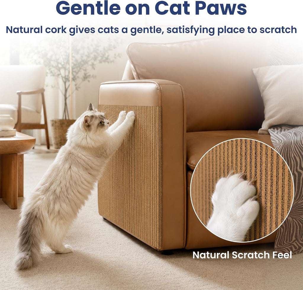 PawsPik Flexible Cork Cat Scratch Mat, Brown
