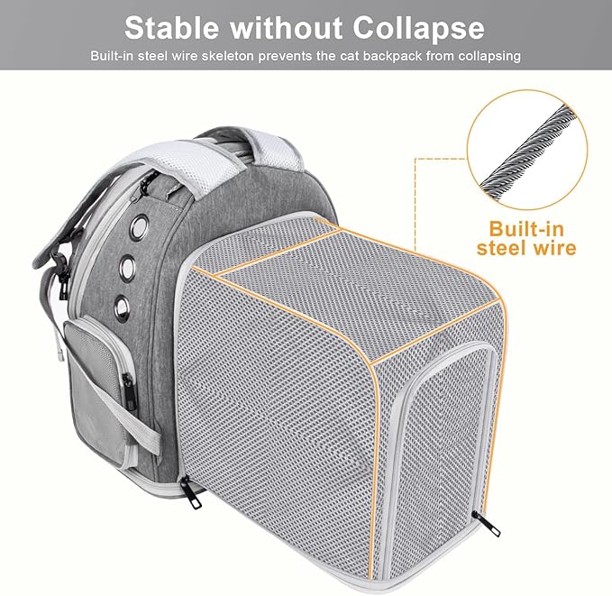Breathable Cat Bubble Backpack Large Space Pet Carrier Backpack Expandable - Image 4