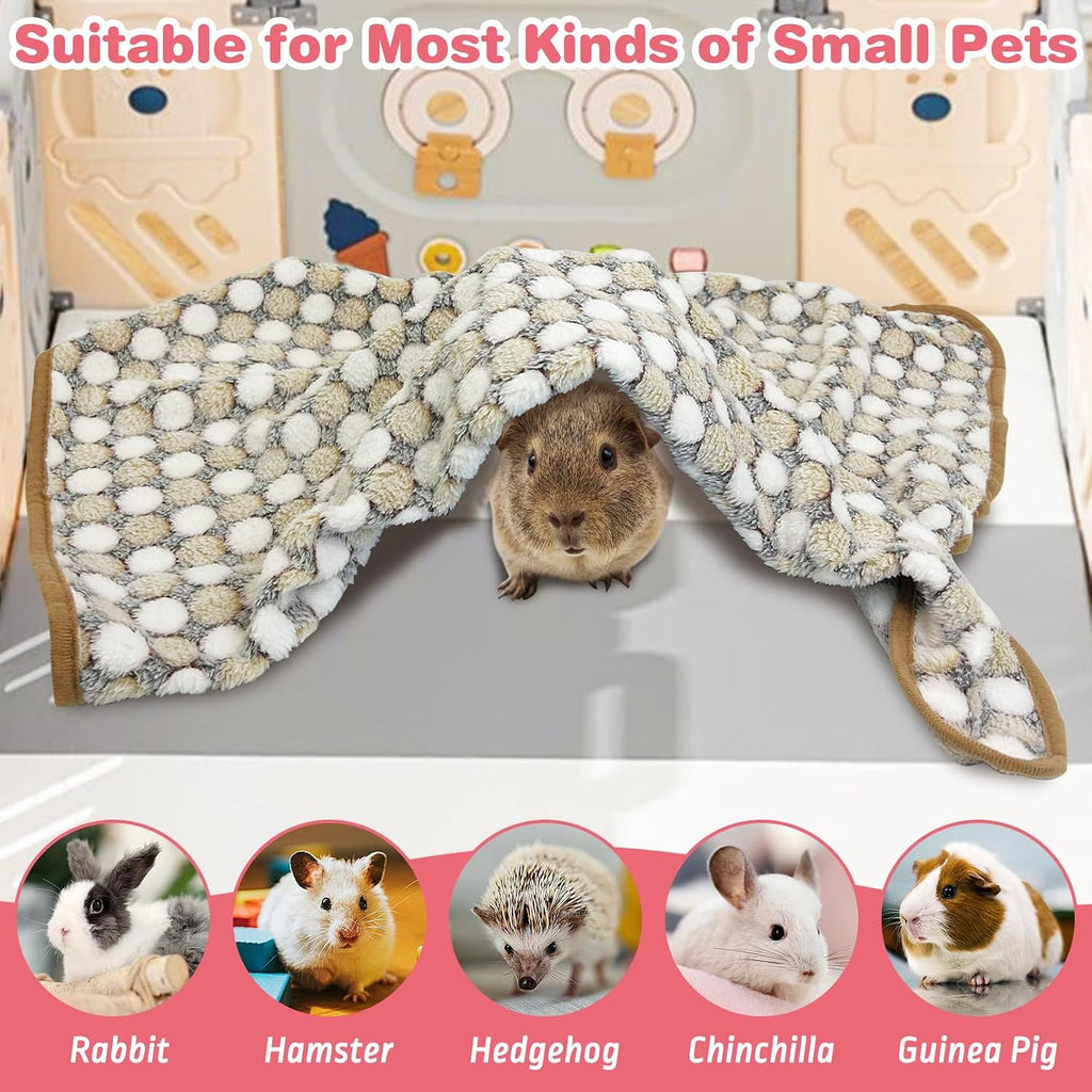 PINVNBY 12 PCS Guinea Pig Blanket Washable Fleece Blanket for Guinea Pigs Reusable Small Animal Cage Sleep Mat Bedding Pad for Hamster Bunny Ferret Chinchilla Hedgehog (24 x 16 Inch)