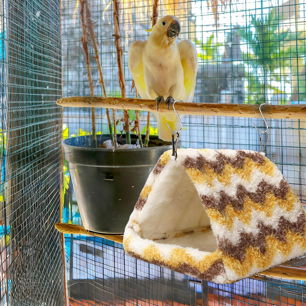 PETKNOWS 2 Pack Bird Nest House, Hanging Hammock Fluffy Parrots Bird Bed