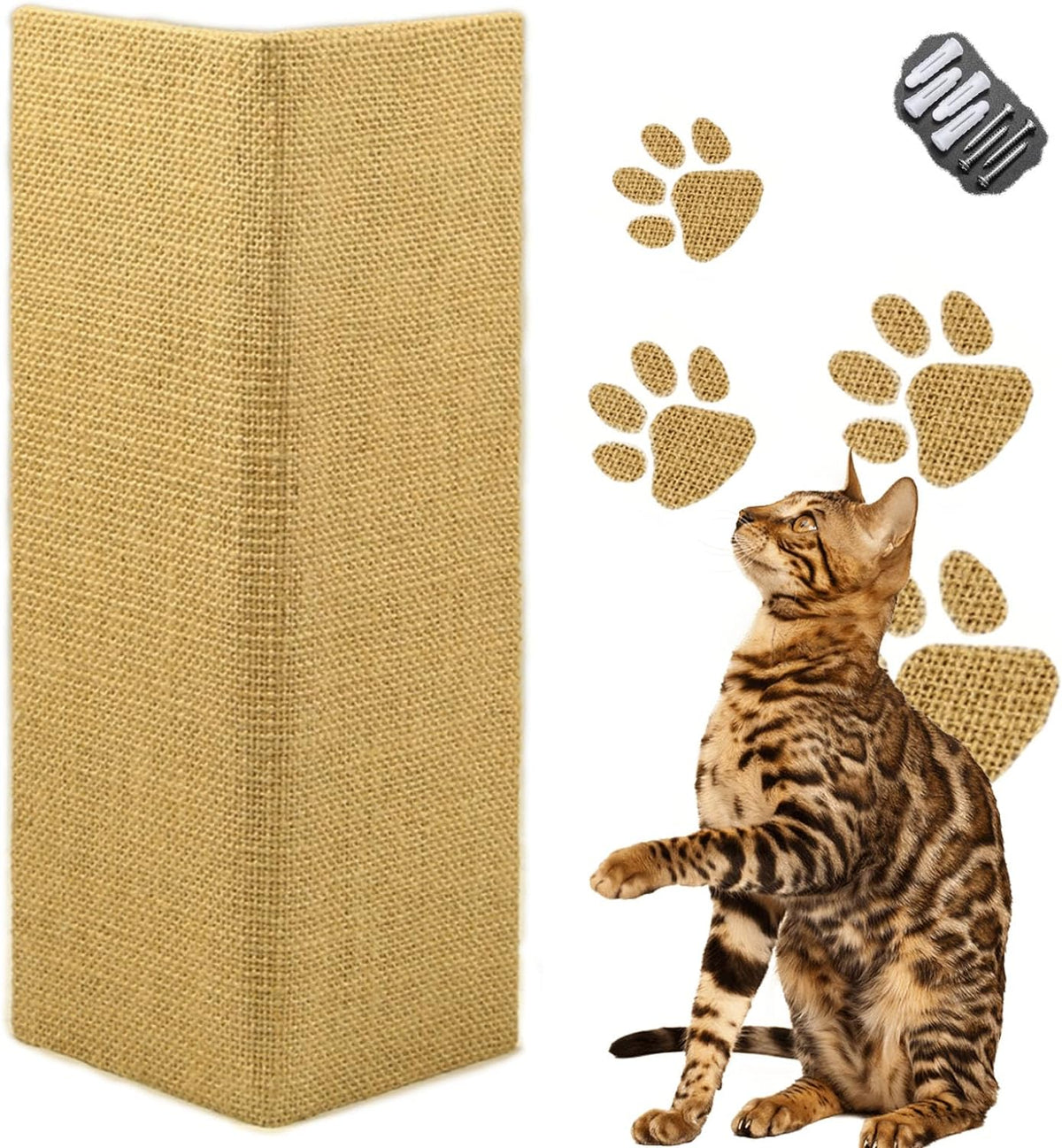 Hutpet 2Pcs Packing Foldable Cat Scratcher Board,Sofa Wall Corner Cat Scratching Pads, Horizontal Cats Scratcher Guards for Furniture Wall Cat Scratchers for Indoor Cats