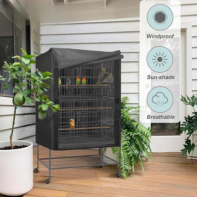 Bird Cage Cover Black Out, Protects Pets Privacy, Comfortable, Breathable - Image 3