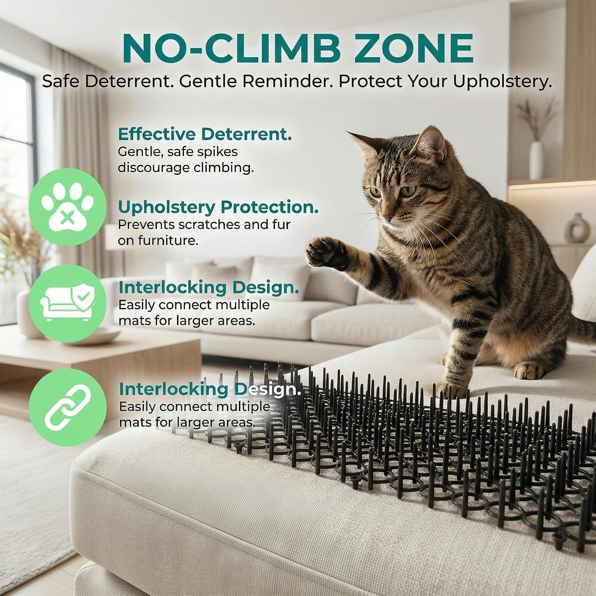 Small Scat Mats for Dogs - 10 Pack Weighted Couch Deterrent Spikes
