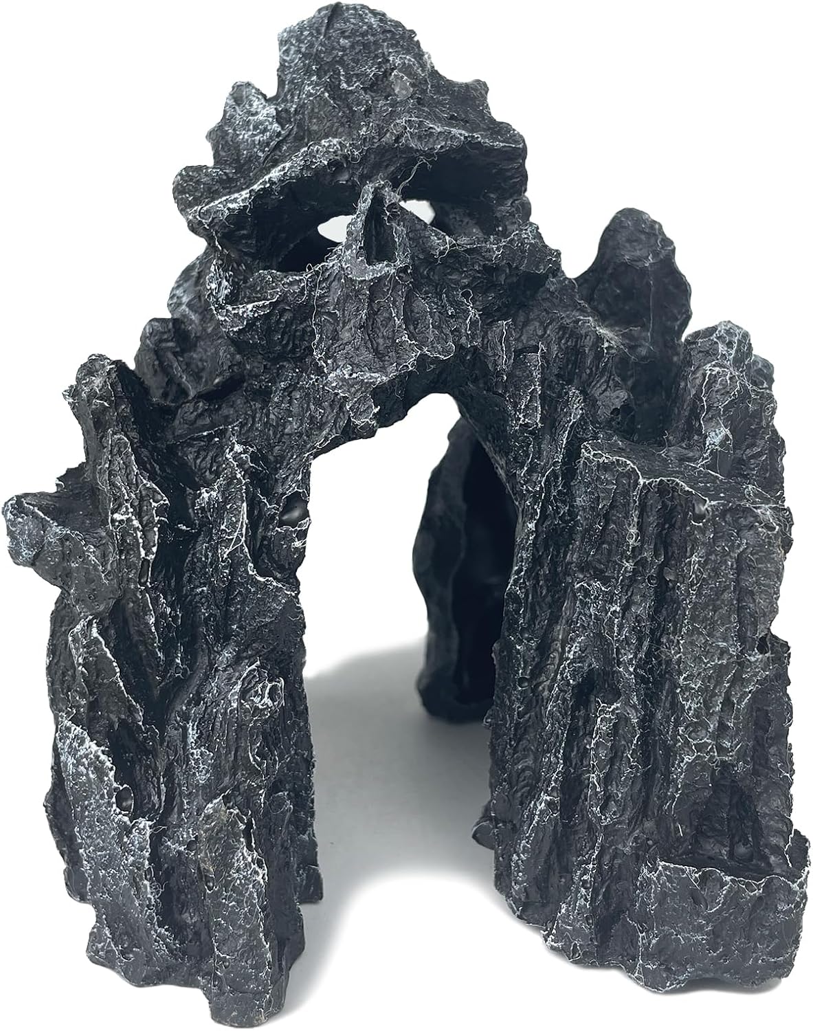 Aquarium Decor - Large Mountain Rock Cave for Fish Tank, Aquarium Hideout Ornament with Rock Texture for Betta, Guppy, Shrimp - Aquatic Hide Decoration, Fish Hiding House（White）