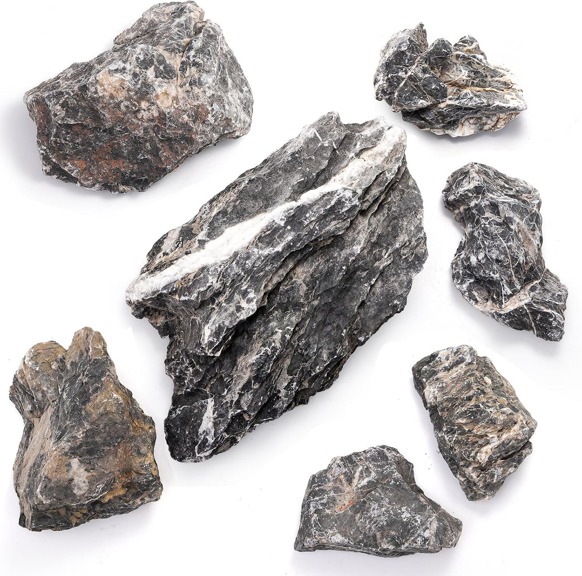 Eorbow 12lb Seiryu Stone, Aquarium Rocks for Terrariums, Paludarium, Vivariums, Reptile, Amphibian Enclosures, Fish Tank Decor for Aquarium Landscaping Models