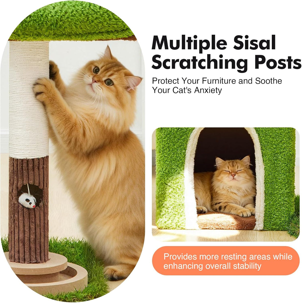 Woochpet Cat Tree Tower, Green