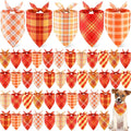 Weewooday 50 Pcs Thanksgiving Fall Dog Bandanas Bulk Plaid Bandanas by Weewooday