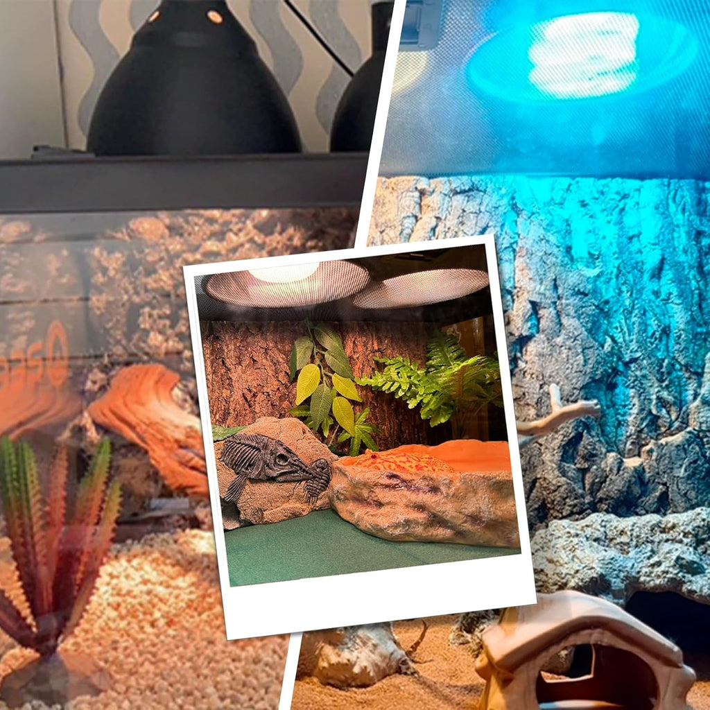 Reptile Lamp Bulb Fixture 5.5 Inch Deep Dome with Switch - Ideal for 60W/75W/100W/150W Heat Lamp Bulbs, Compatible with All E26 UVA/UVB/Basking Heat Bulbs, Supports Up to 150 Watts