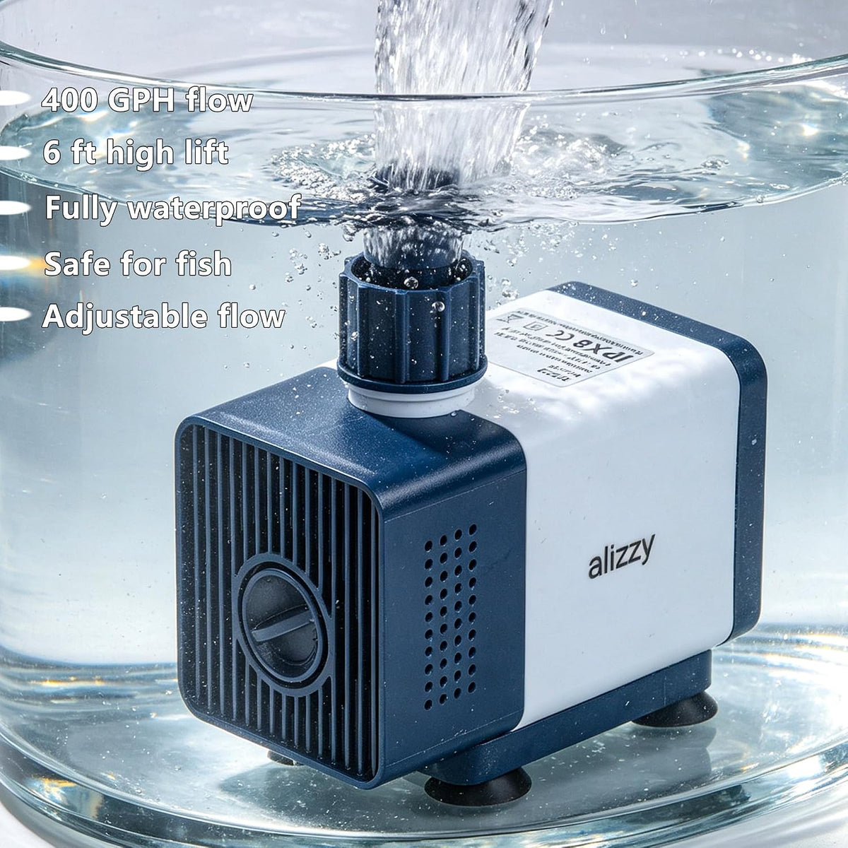 alizzy 400 GPH Submersible Pump, Durable Fountain Pump
