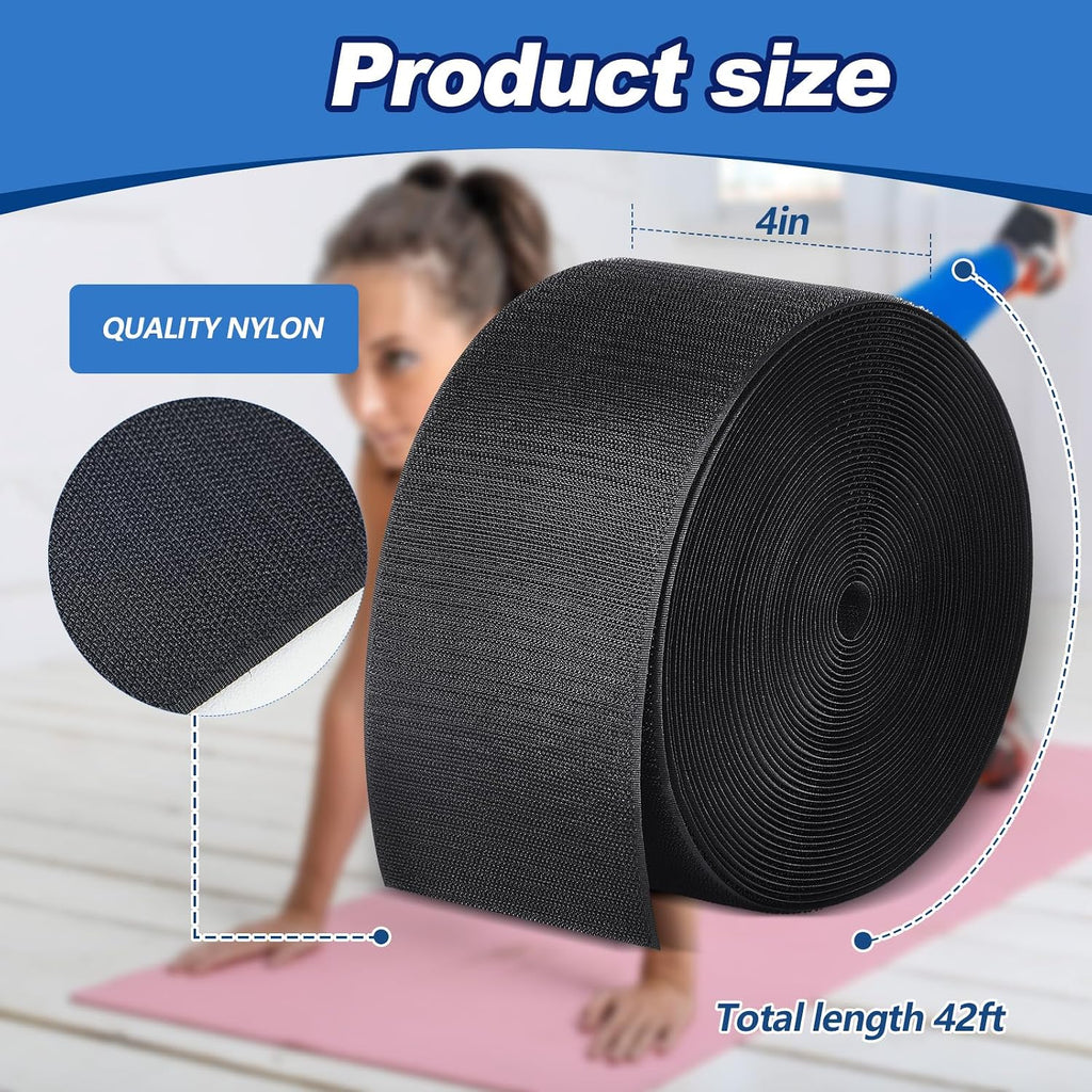 Shappy 42 ft Gymnastics Mat Hook Fastener, 4" Wide Nylon Hook