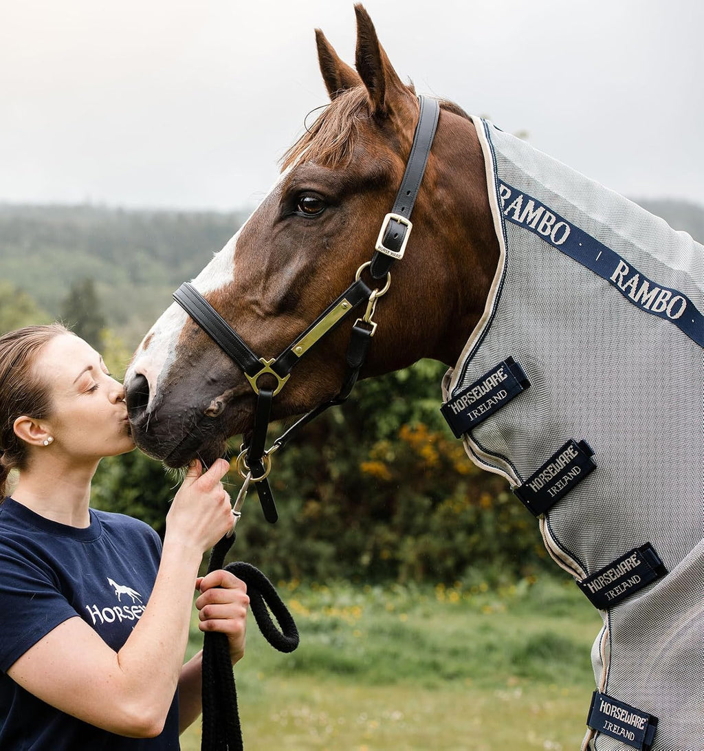 Horseware® Rambo® Protector Fly Sheet - Silver/Navy & White & Beige, 60 inches