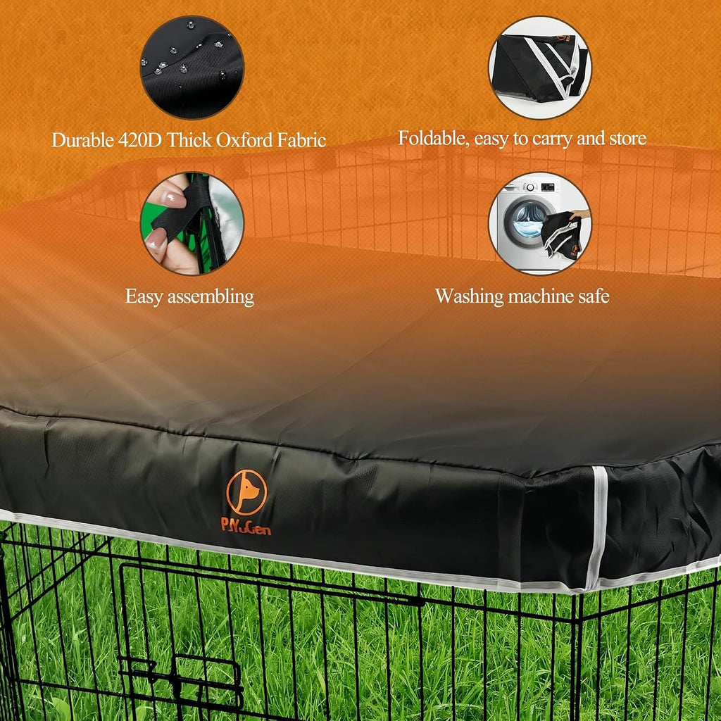 PJYuCien Playpen Top Cover for 24'' Width 8 Panel Pen, Black