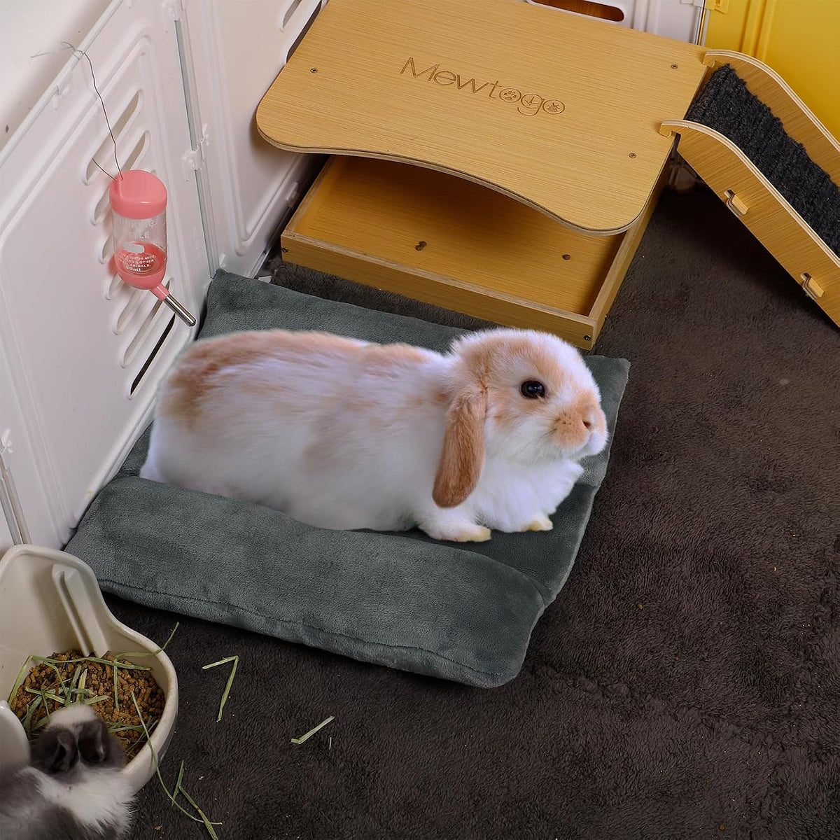 MEWTOGO 14" x 13" Bunny Bed for Rabbit Cage, Thickened & Soft