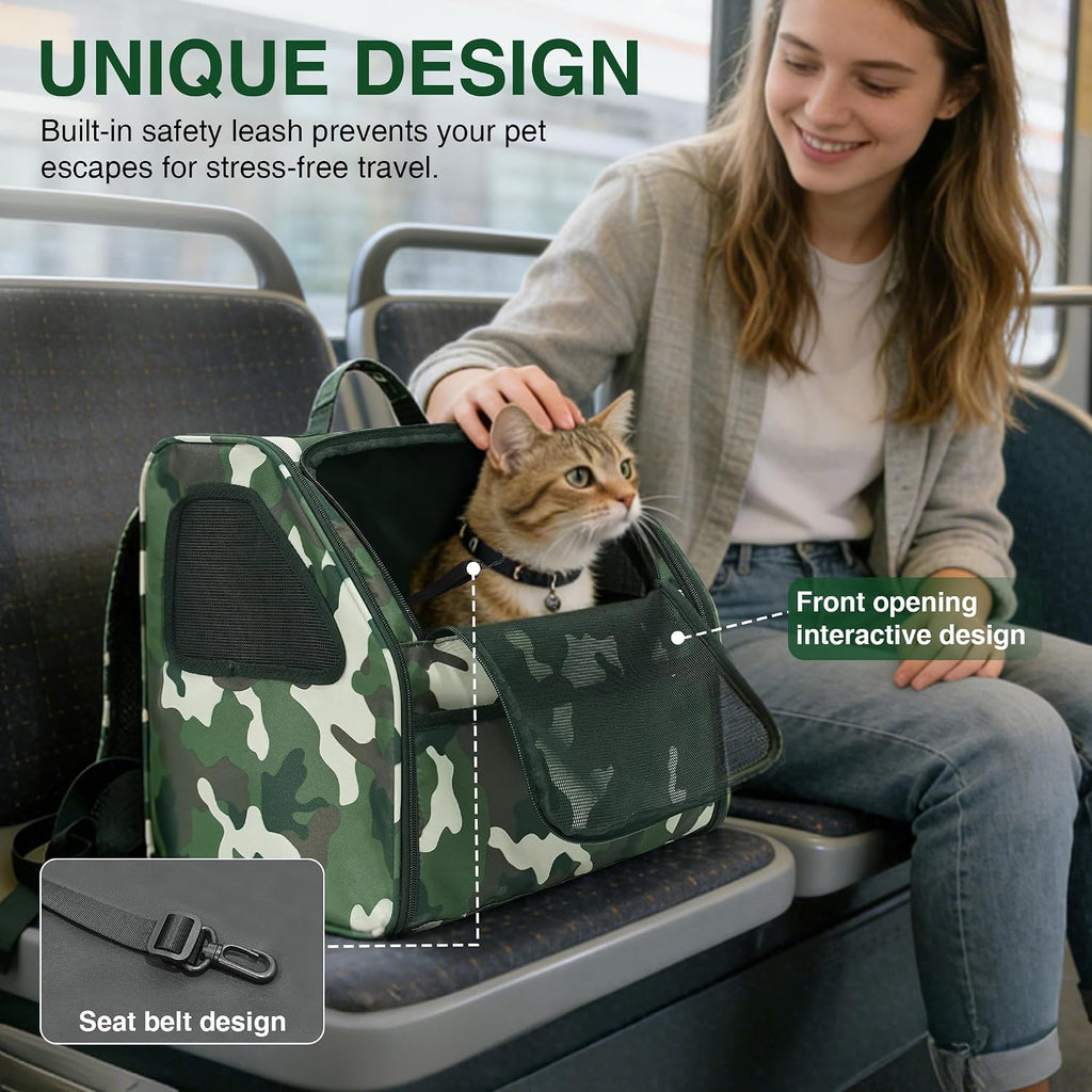 Cat Carrier Backpack Camouflage Pet Backpack for Cats Up to 11lbs