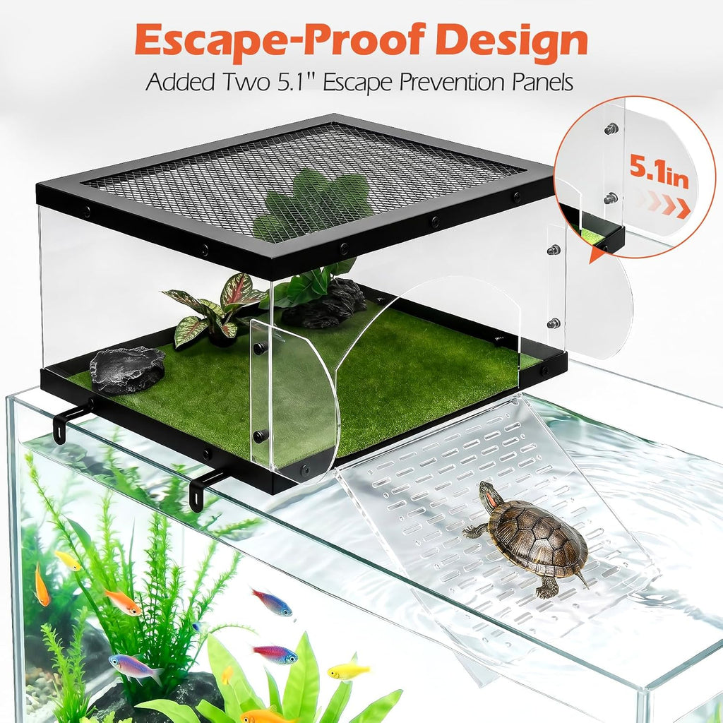 AZV XLarge Turtle Basking Platform for 18-24'' Wide Aquariums 75/90/100 Gal