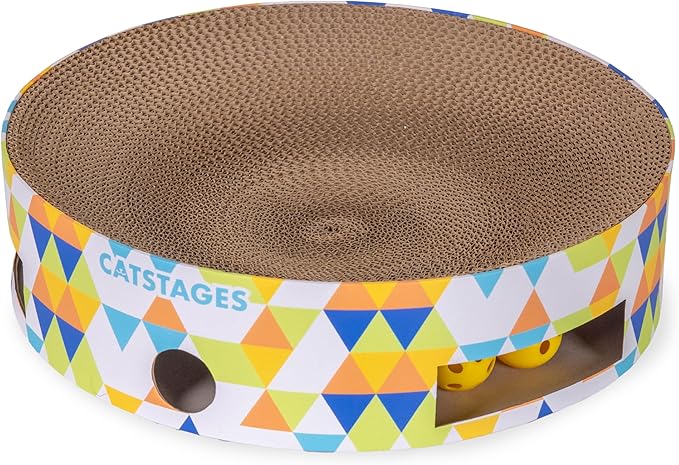 Catstages Bowl Track Scratcher Cat Ball-Track Toy, Corrugated Scratch, and by Catstages