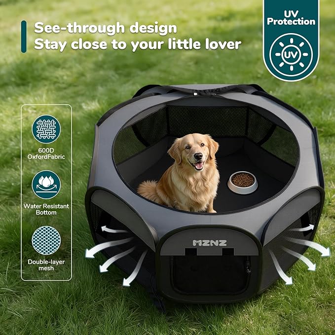 Dog Playpen, Portable Puppy Pet Crate Indoors - Image 4