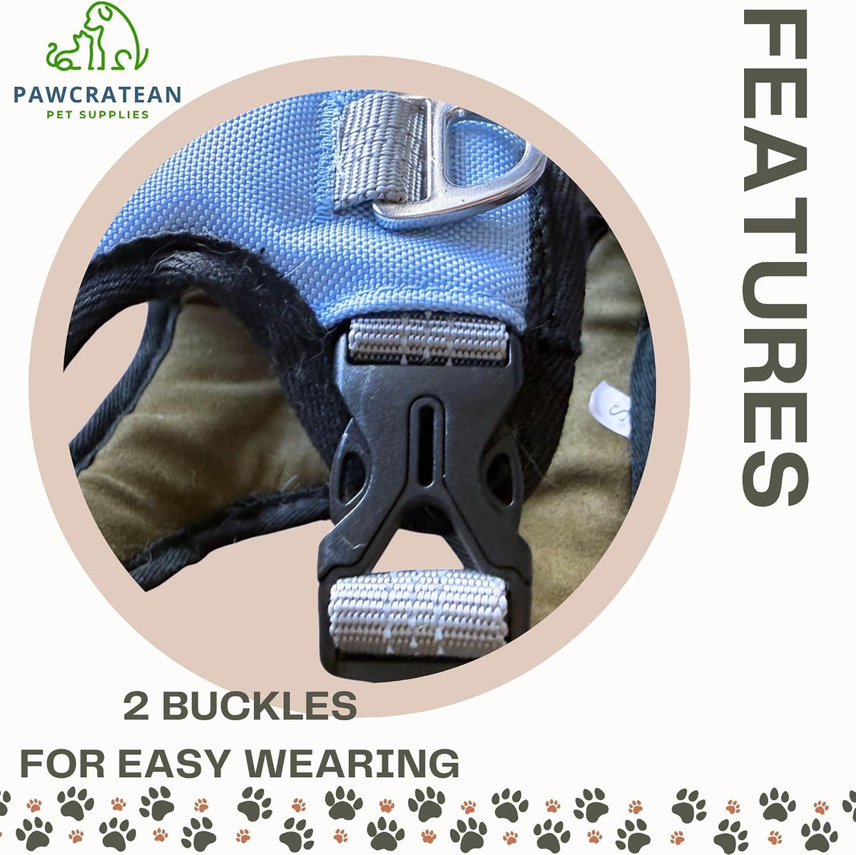 Cat 5-Point Adjustable Harness and Leash Set, Sky Blue Polyester, 5-Point Adjustable Vest with Reflective Lines Prefect for Outdoor Soft Comfortable (Medium)
