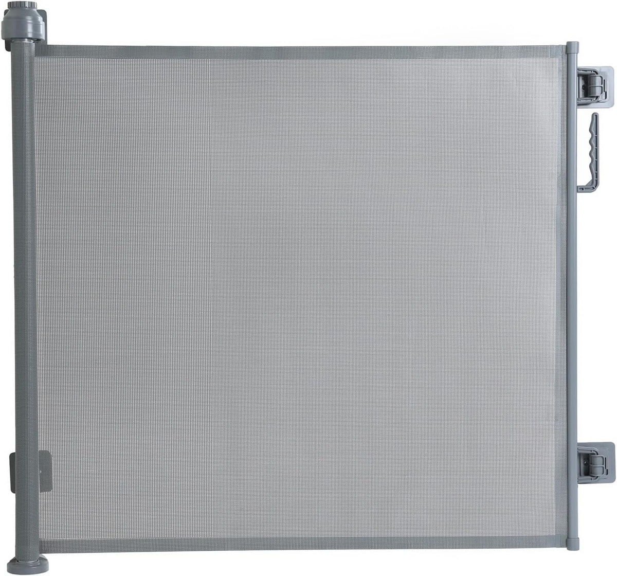 Retractable Pet Gate 34x55in, No-Drill Mesh Dog Cat Barrier, Aluminum Edge
