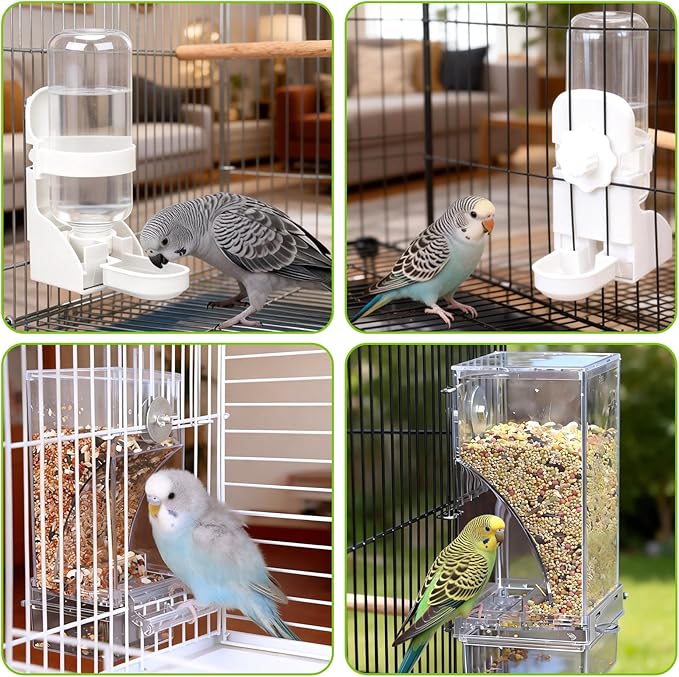 Rypet No Mess Bird Water Feeder Dispenser Set Automatic Bird Feeder Transparent - Image 6