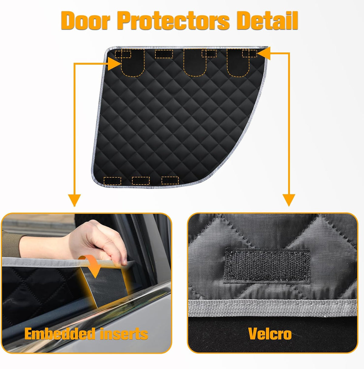PETICON Dog Seat Cover for Tesla Model 3 & Y Back Seat + 2 Door Protectors