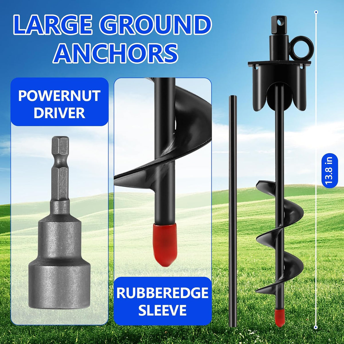 Dog Tie Out Cable&Stake,30FT Dog Leads for Yard,Heavy Duty Ground Anchor