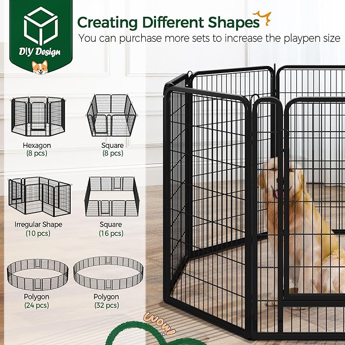 Yaheetech Dog Playpen, 40 inch 8 Panels Dog Pen - Image 7