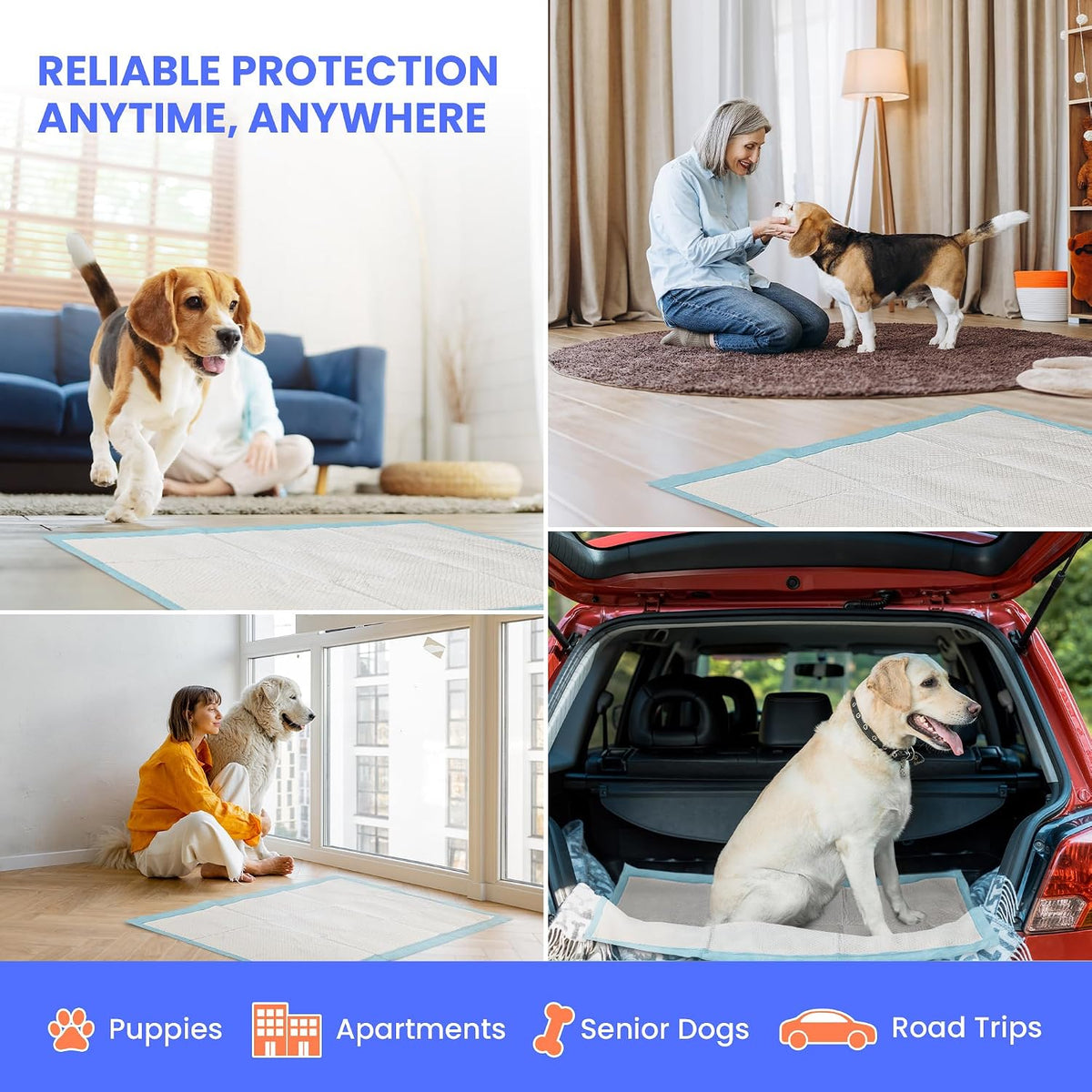 Reli. Puppy Potty Pads XL 15 Pack | Leak-Proof Dog Training