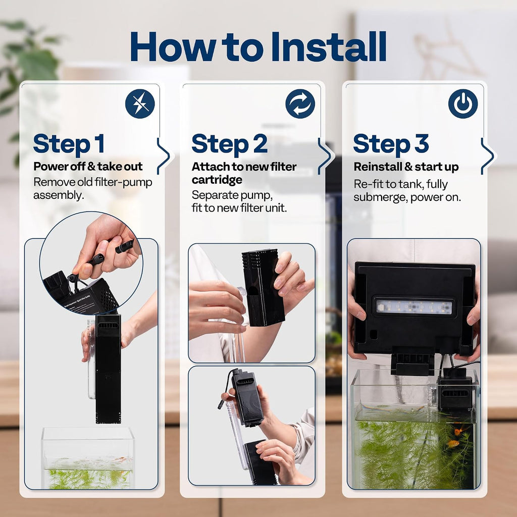 VIVOHOME 6 Pcs Filter Cartridges Replacement for 2 Gallon Fish Tank