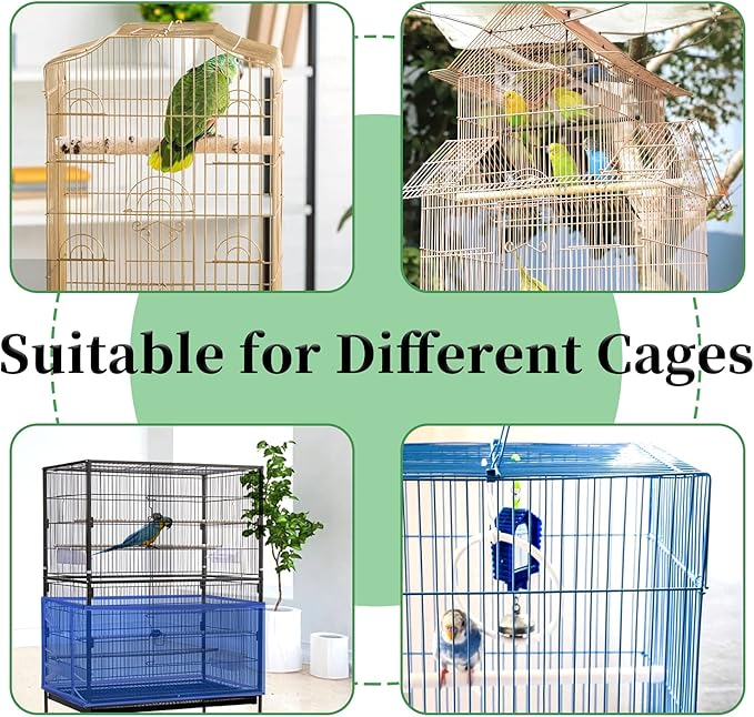 Daoeny Large Bird Cage Cover, Bird Cage Seed Catcher, Adjustable Soft Airy - Image 6