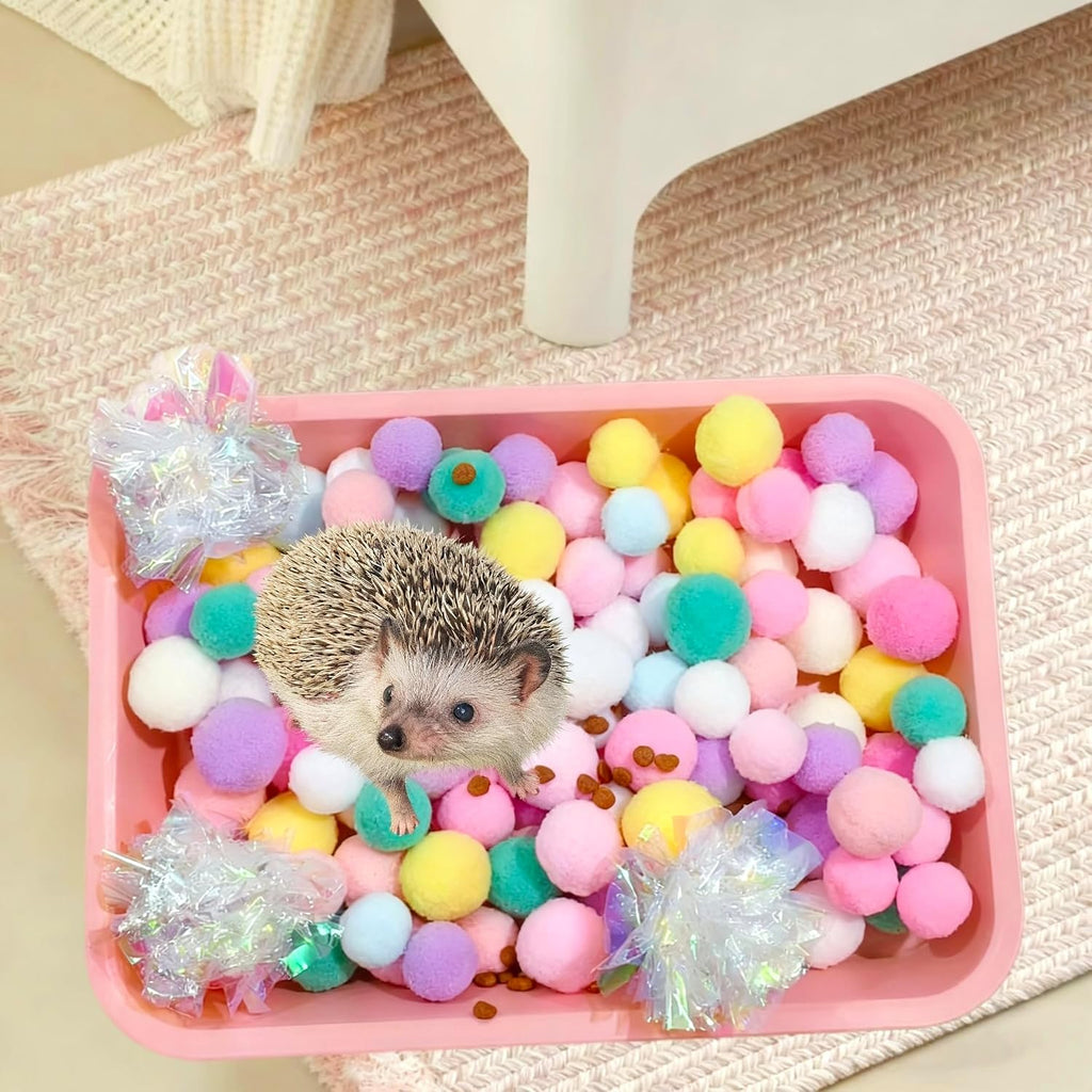 Hedgehog Dig Box Tray Set Hedgehog Cage Accessories Funny Balls for Small Animal Hedgehogs Hamsters Ferrets Guinea Pigs