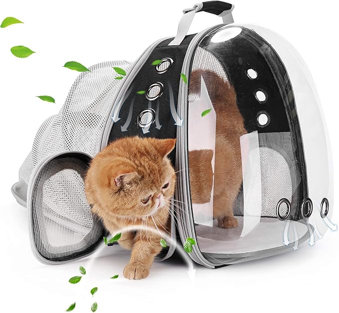 Lollimeow Cat Carrier Backpack, Expandable Bubble Pet Carrier by Lollimeow