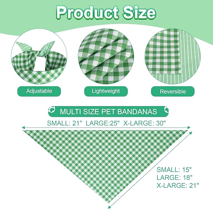 Dog Bandana Green Small 1PCS, Summer Spring Scarf - Image 3
