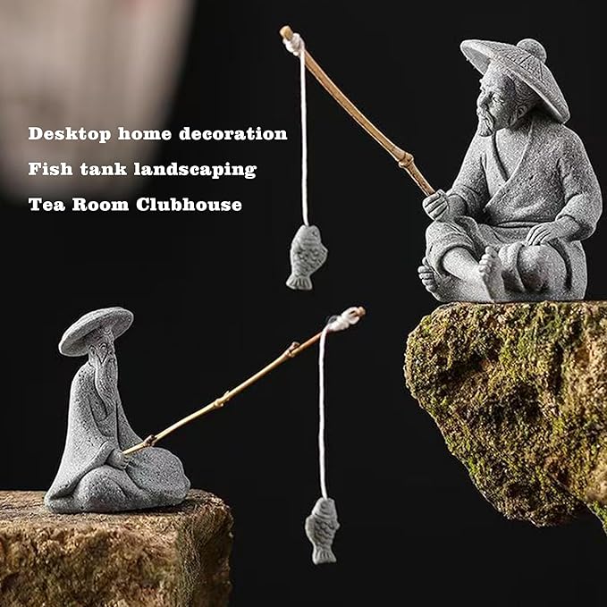 LIYAOLI Mini Fisherman Statue for Aquarium Decor - Image 6