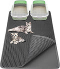 Cat Litter Mat 36"x 24" Double Layer Waterproof Litter Trapping Mat, Gray