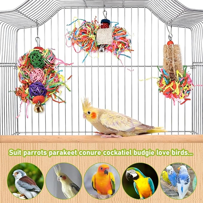 Morezi Bird Swing for cage Parakeet Parrot Swing Wood Ladder Toy Accessories - Image 5