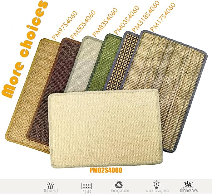 Cat Scratcher Mat, 23.6x15.7' Natural Sisal Scratching Pad - Image 5