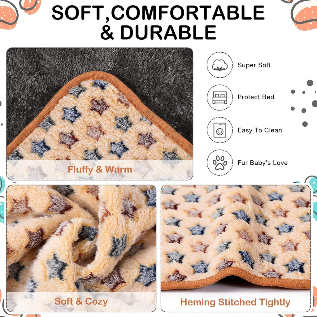 Reginary 4 Pcs Guinea Pig Fleece Cage Liners, Star Pattern, 28 x 56 Inch