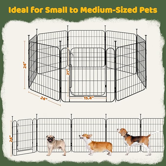 Yaheetech Expandable Dog Playpen, 8 Panel 24 inch Puppy Playpen - Image 6