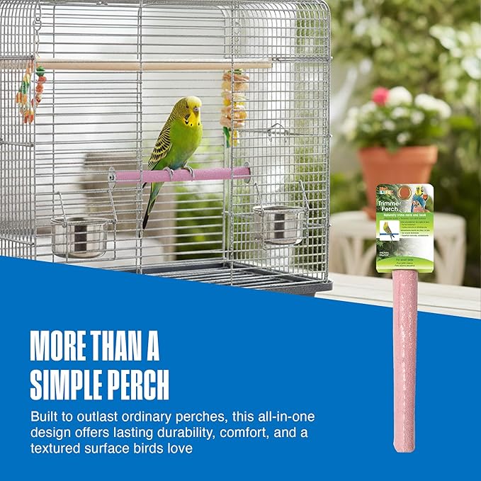 Penn-Plax Bird-Life Cement Trimmer-Perch, Naturally Trims Nails & Beak - Image 6